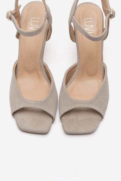 ELVIA - Beige Genuine Leather Stiletto Pump (Women)