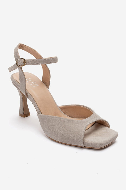 ELVIA - Beige Genuine Leather Stiletto Pump (Women)