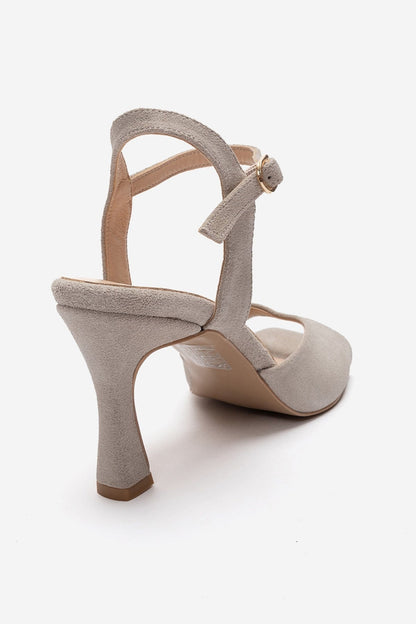 ELVIA - Beige Genuine Leather Stiletto Pump (Women)