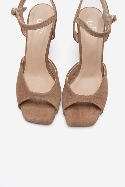 ELVIA - Taupe Genuine Leather Stiletto Pump (Women)