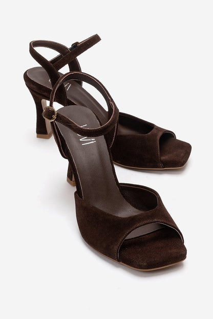 ELVIA - Brown Genuine Leather Stiletto Pump (Women)
