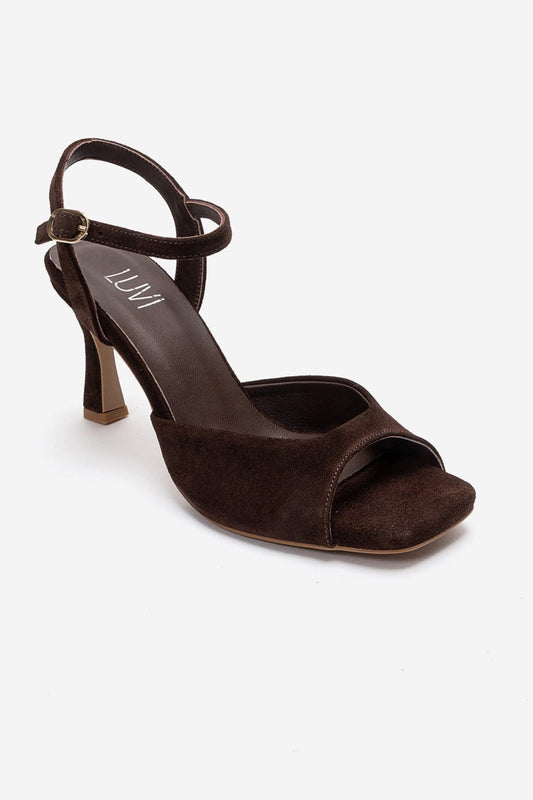 ELVIA - Brown Genuine Leather Stiletto Pump (Women)