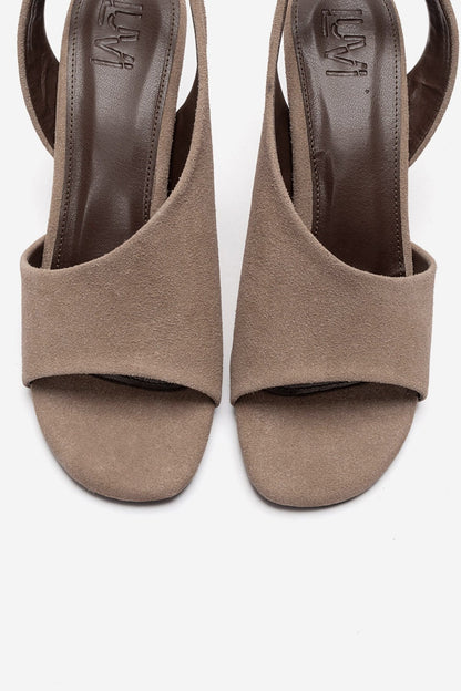 ZYRA - Taupe Suede Block Heel Shoe (Women)