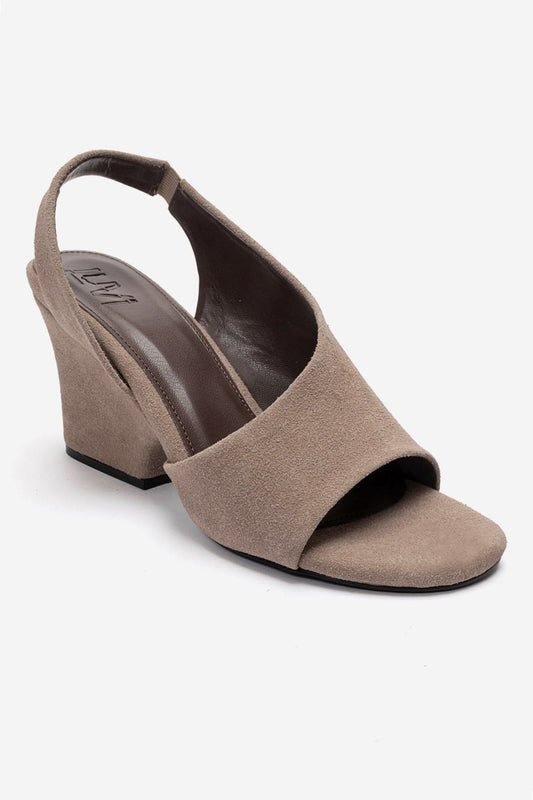 ZYRA - Taupe Suede Block Heel Shoe (Women)
