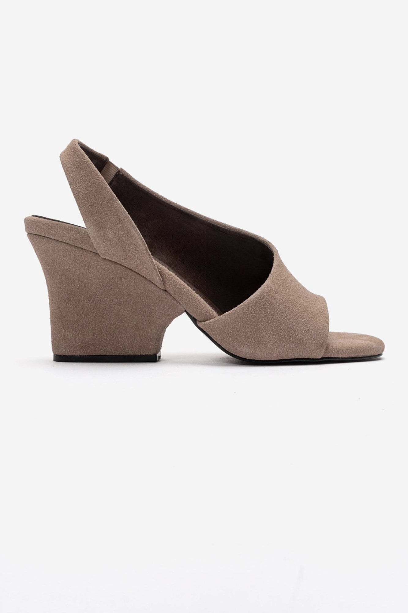 ZYRA - Taupe Suede Block Heel Shoe (Women)