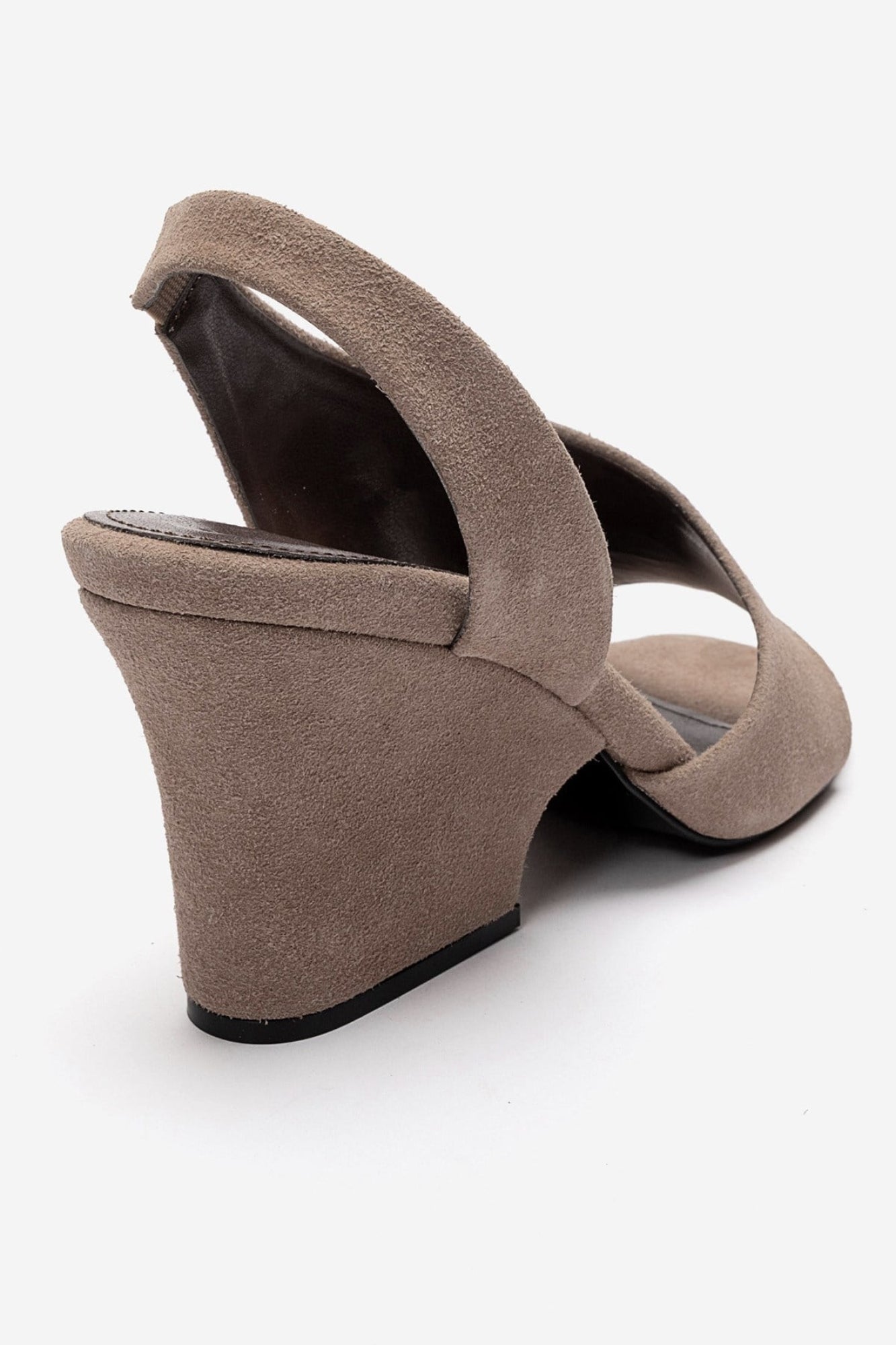 ZYRA - Taupe Suede Block Heel Shoe (Women)