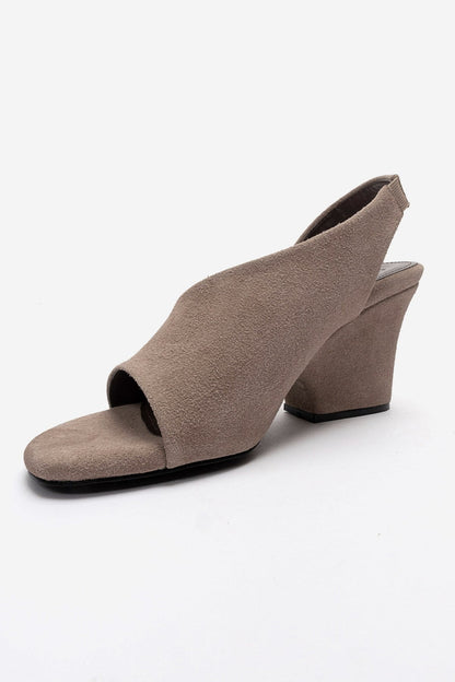 ZYRA - Taupe Suede Block Heel Shoe (Women)