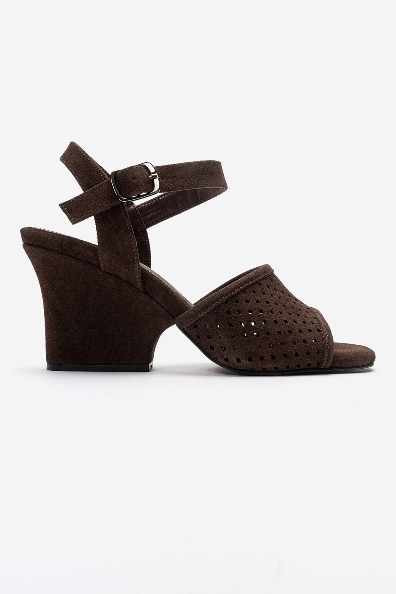 HERVON - Cognac Block Heel Open-Toe Shoe (Women)