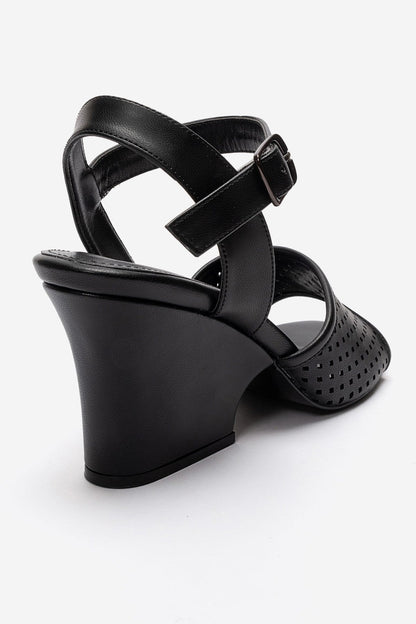HERVON - Black Wedge Heel Pump (Women)