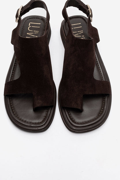 BURLEY - Brown Genuine Leather Toe-Post Sandal (Women)