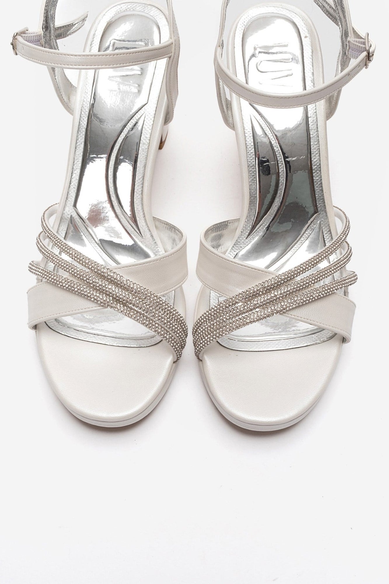 JARENA - Off-White Genuine Leather Block Heel Shoe (Women)