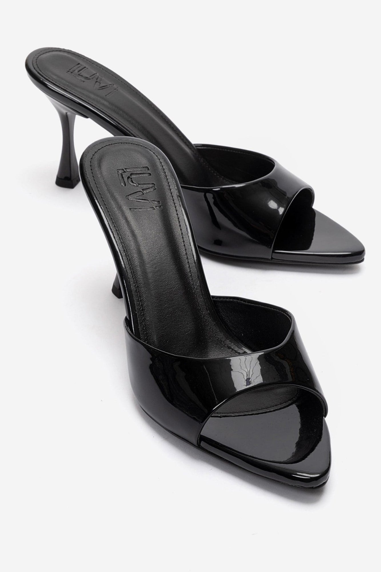 TIERA - Black Thin Heel Mule (Women)