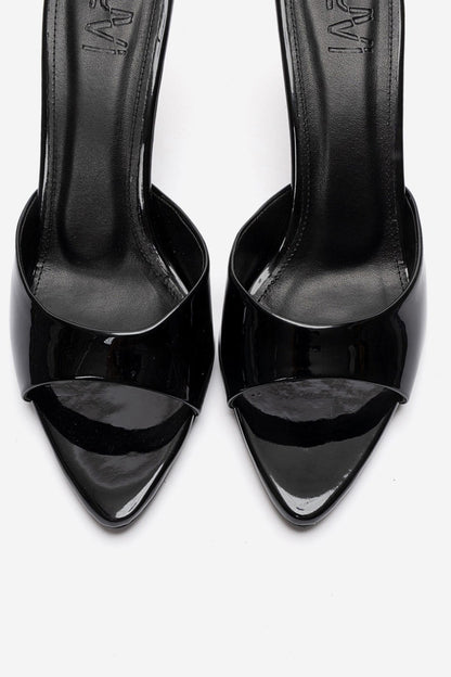 TIERA - Black Thin Heel Mule (Women)