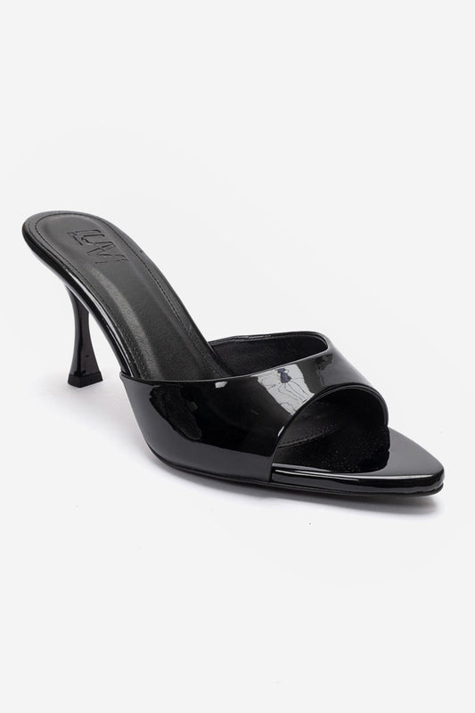 TIERA - Black Thin Heel Mule (Women)