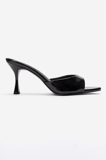 TIERA - Black Thin Heel Mule (Women)
