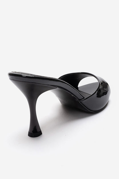 TIERA - Black Thin Heel Mule (Women)