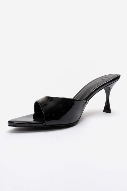 TIERA - Black Thin Heel Mule (Women)