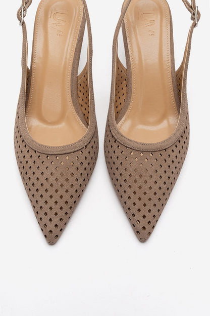 UVIEN - Taupe Suede Stiletto Pump (Women)
