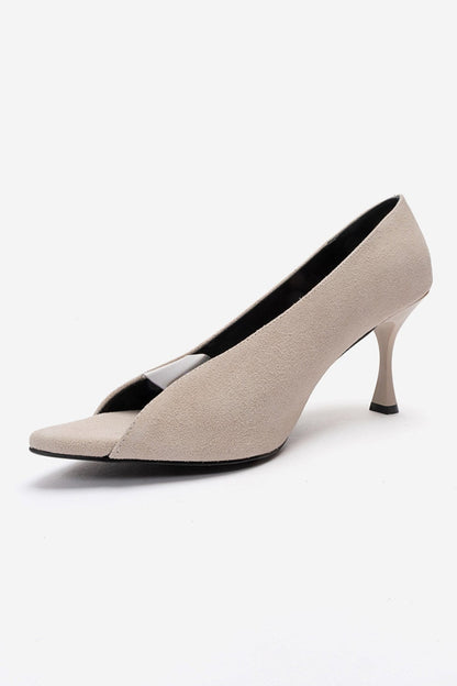 VARELIA - Beige Suede Stiletto Pump (Women)