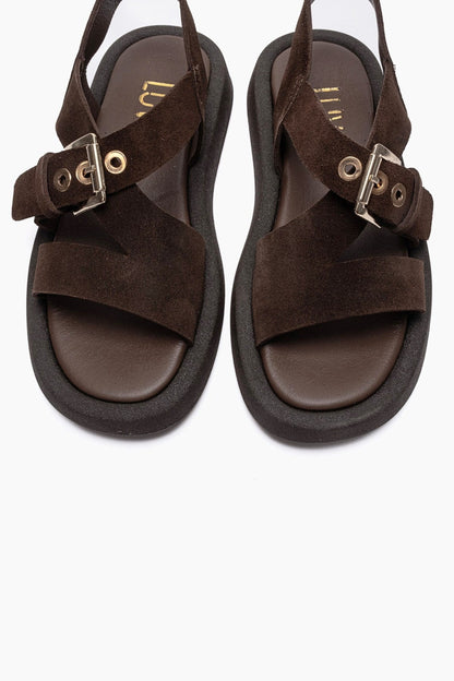RIVEN - Brown Genuine Suede Leather Sandal (Women)