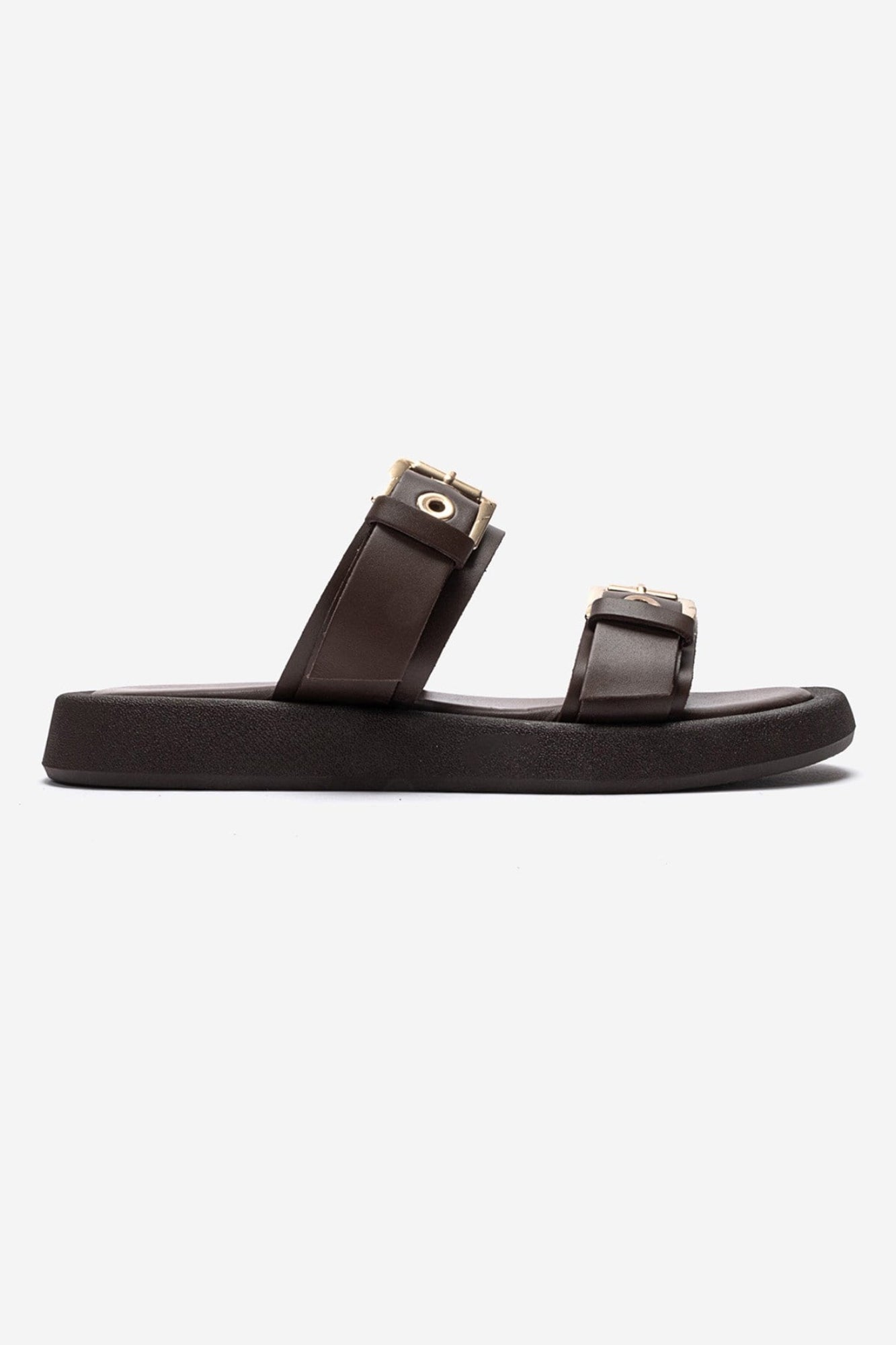 DOREL - Cognac Genuine Leather Buckle Slide (Women)