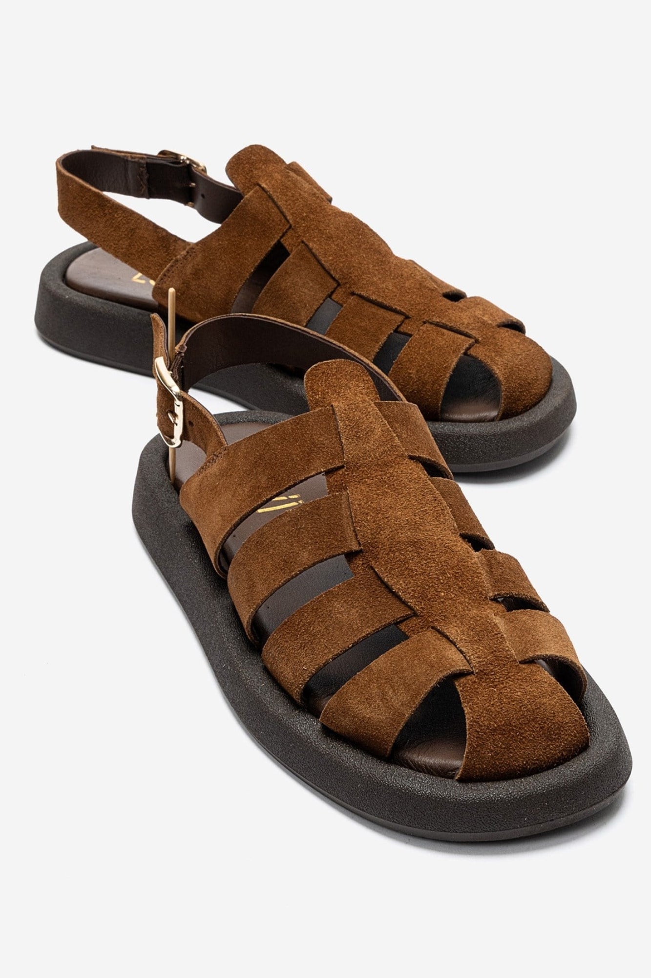 JOURA - Mocha Genuine Leather Closed-Toe Sandal (Women)