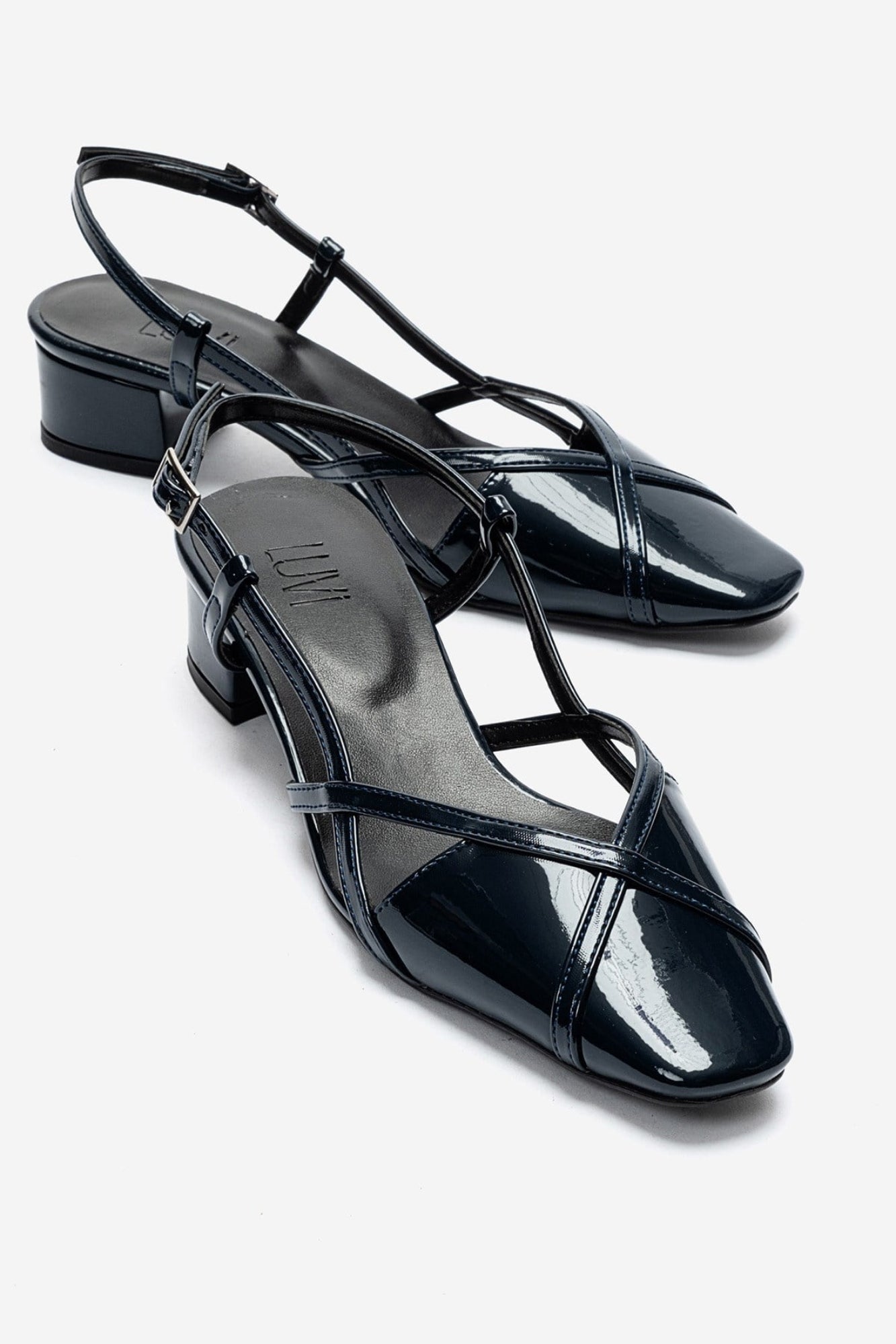 OLENA - Navy Block Heel Sandal (Women)