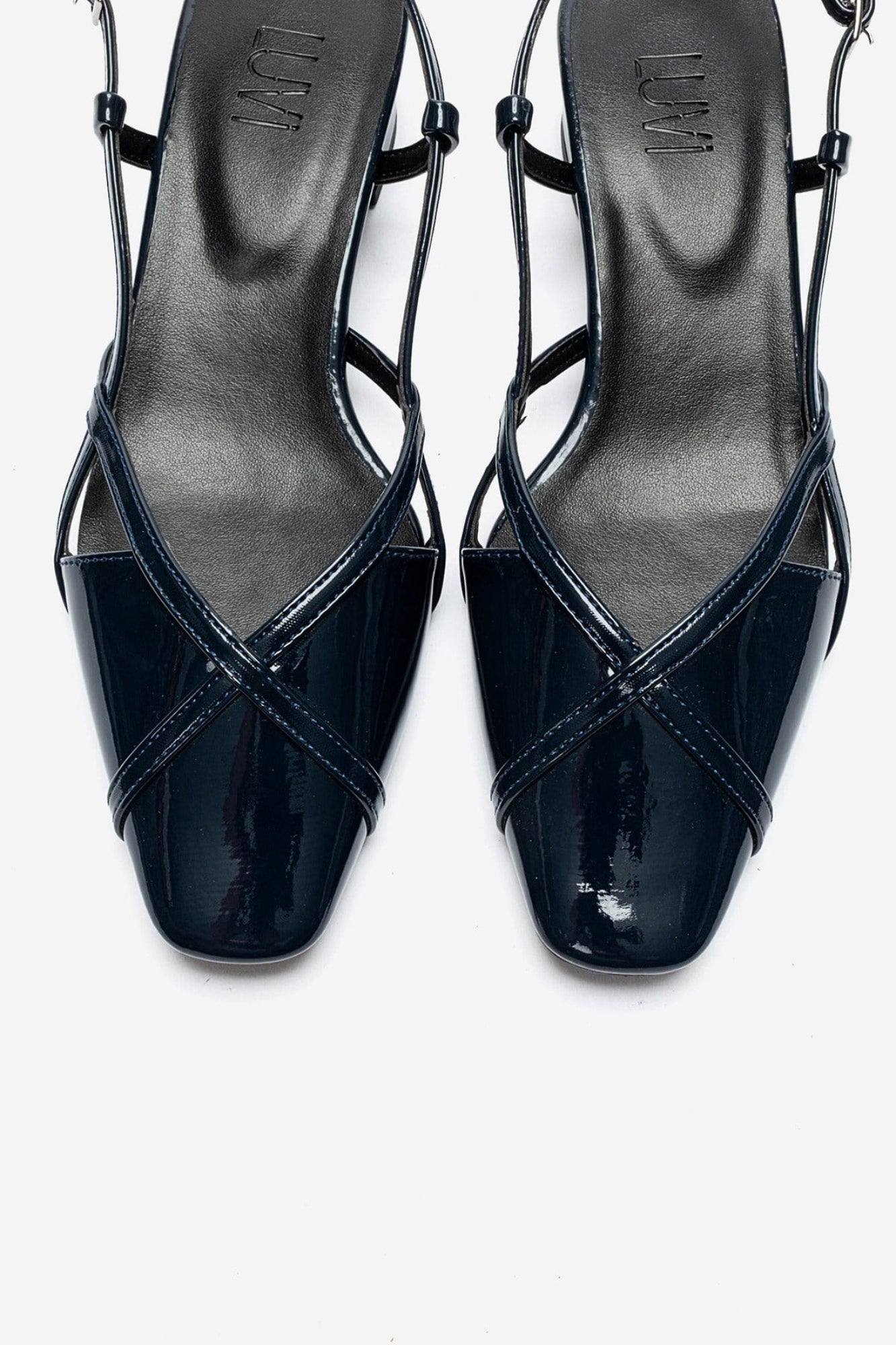 OLENA - Navy Block Heel Sandal (Women)