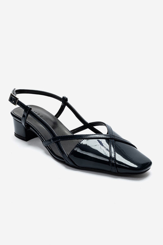 OLENA - Navy Block Heel Sandal (Women)
