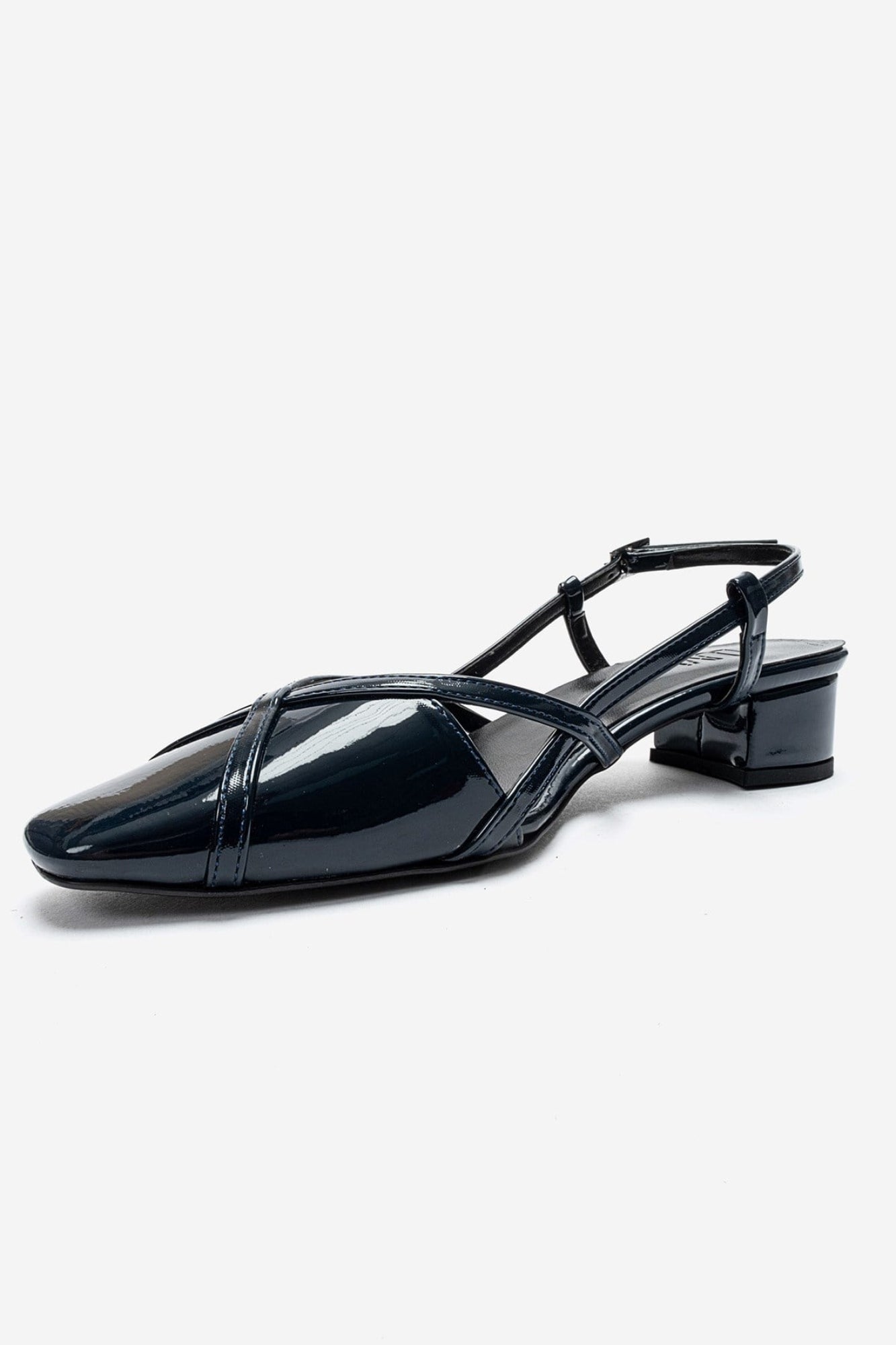 OLENA - Navy Block Heel Sandal (Women)
