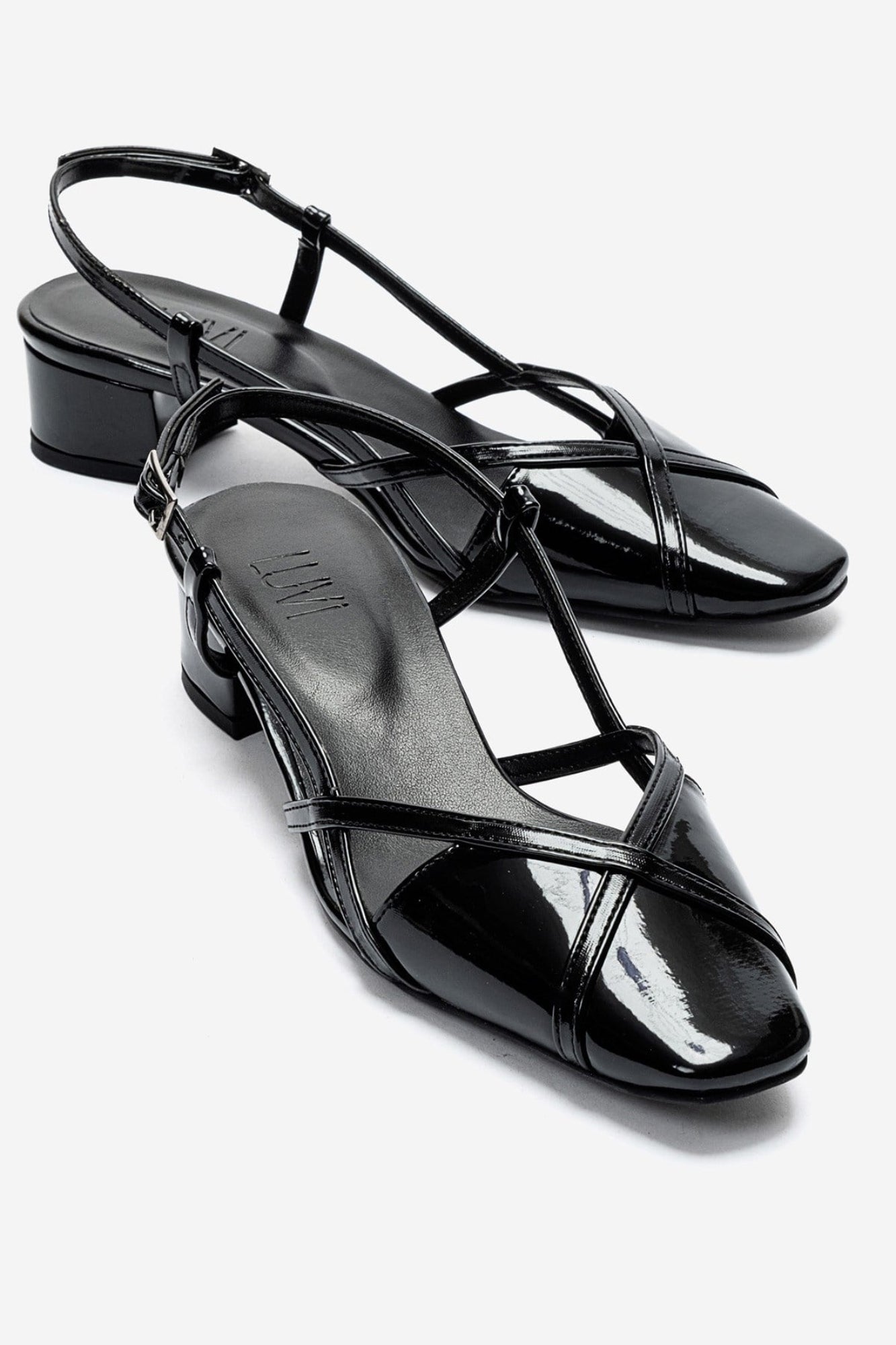 OLENA - Black Block Heel Sandal (Women)
