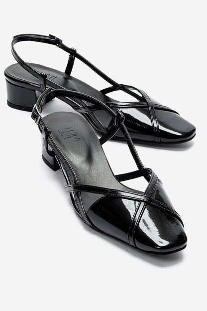 OLENA - Black Block Heel Sandal (Women)