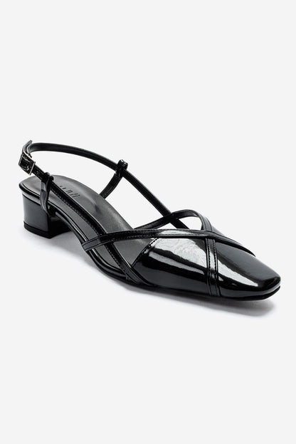 OLENA - Black Block Heel Sandal (Women)