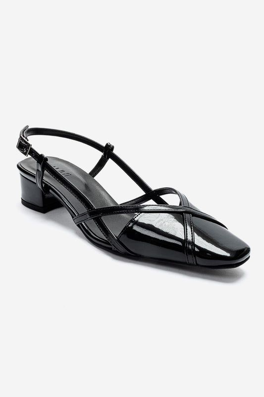 OLENA - Black Block Heel Sandal (Women)