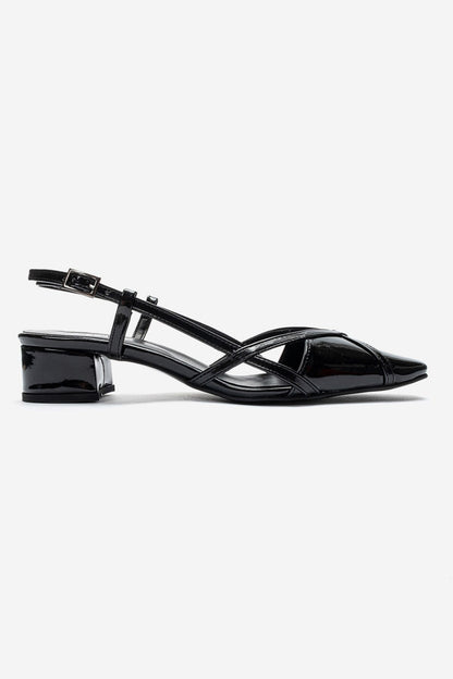 OLENA - Black Block Heel Sandal (Women)