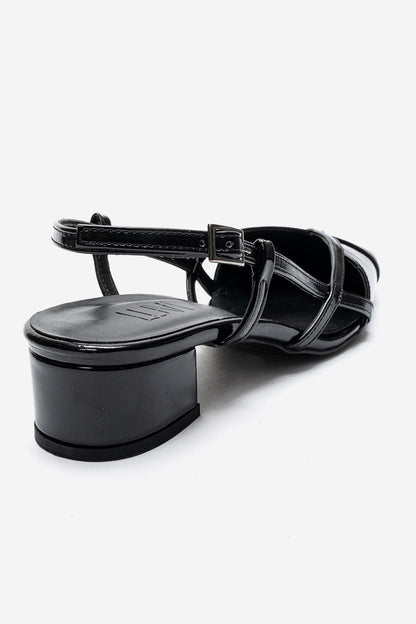 OLENA - Black Block Heel Sandal (Women)