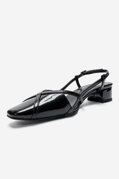 OLENA - Black Block Heel Sandal (Women)