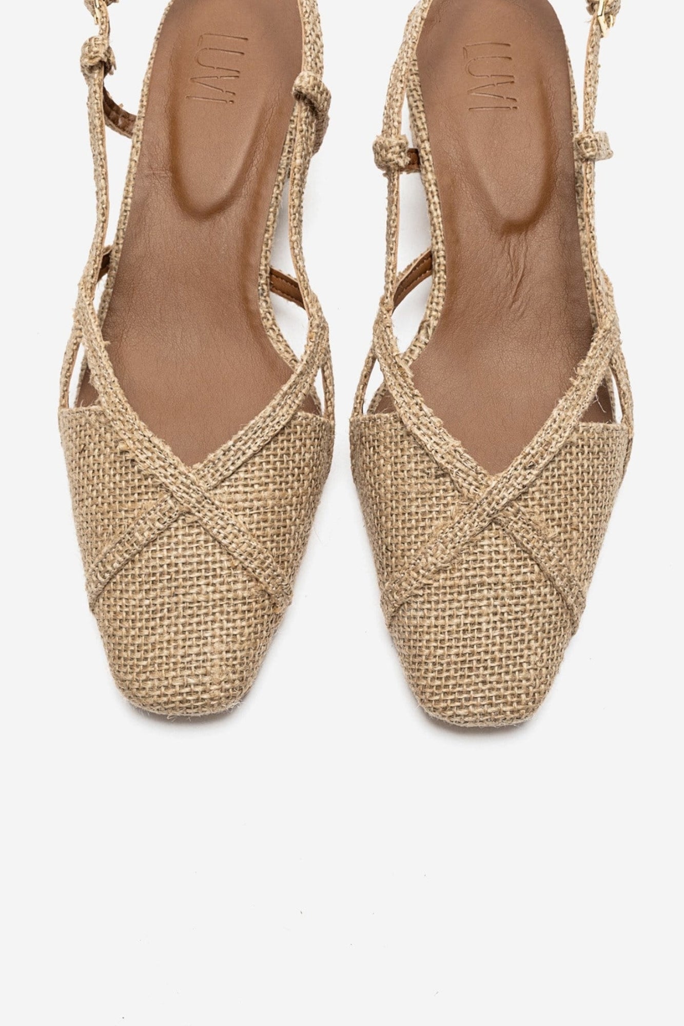 OLENA - Beige Block Heel Sandal (Women)
