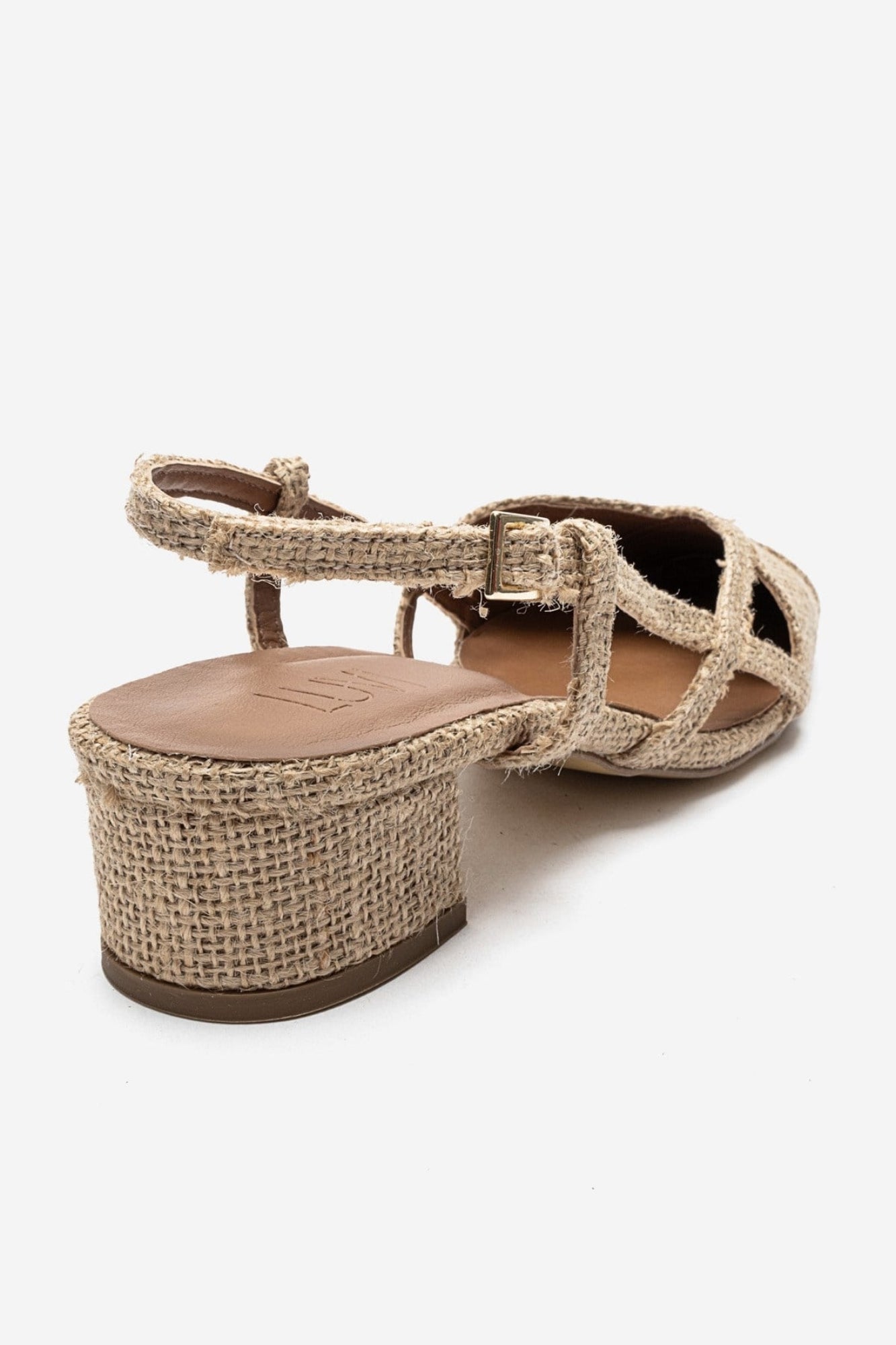 OLENA - Beige Block Heel Sandal (Women)