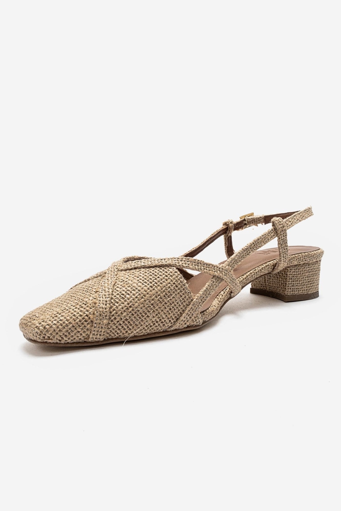 OLENA - Beige Block Heel Sandal (Women)