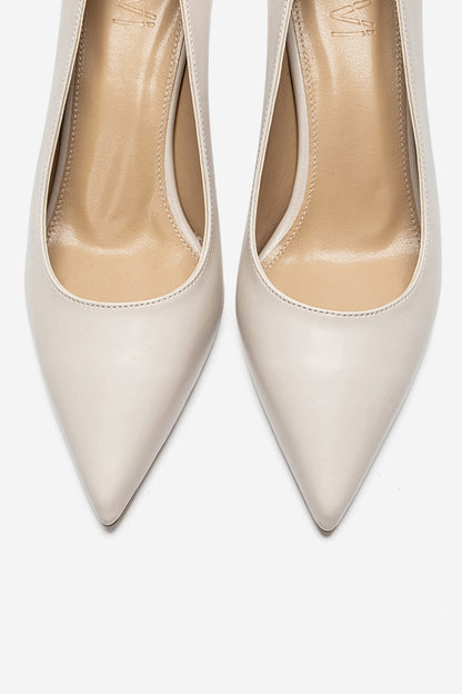 VELMIRA - Beige Synthetic Leather Stiletto Pump (Women)
