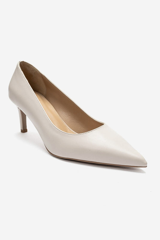 VELMIRA - Beige Synthetic Leather Stiletto Pump (Women)