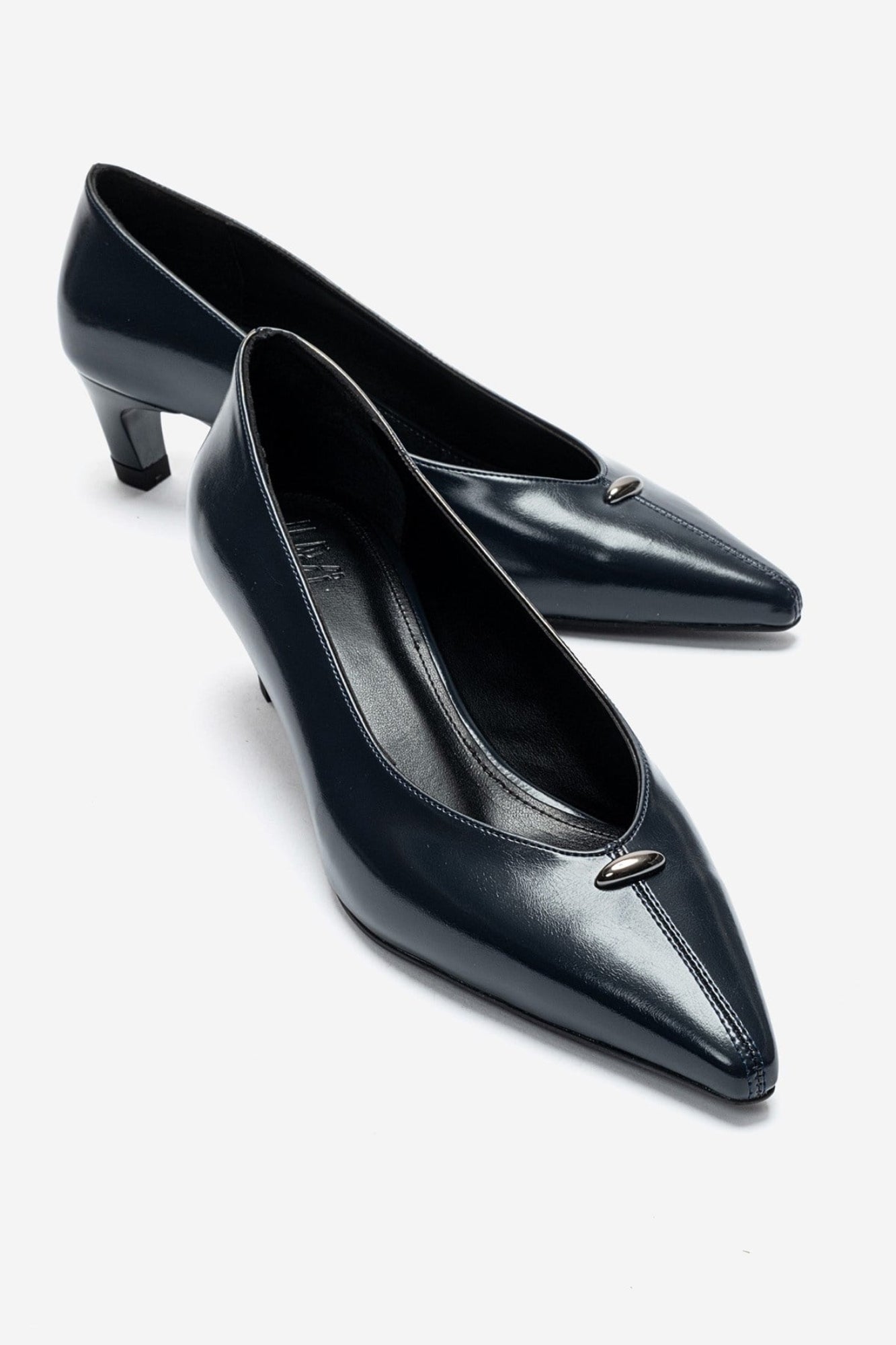 VERSAY - Navy Pointed Toe Kitten Heel Shoe (Women)