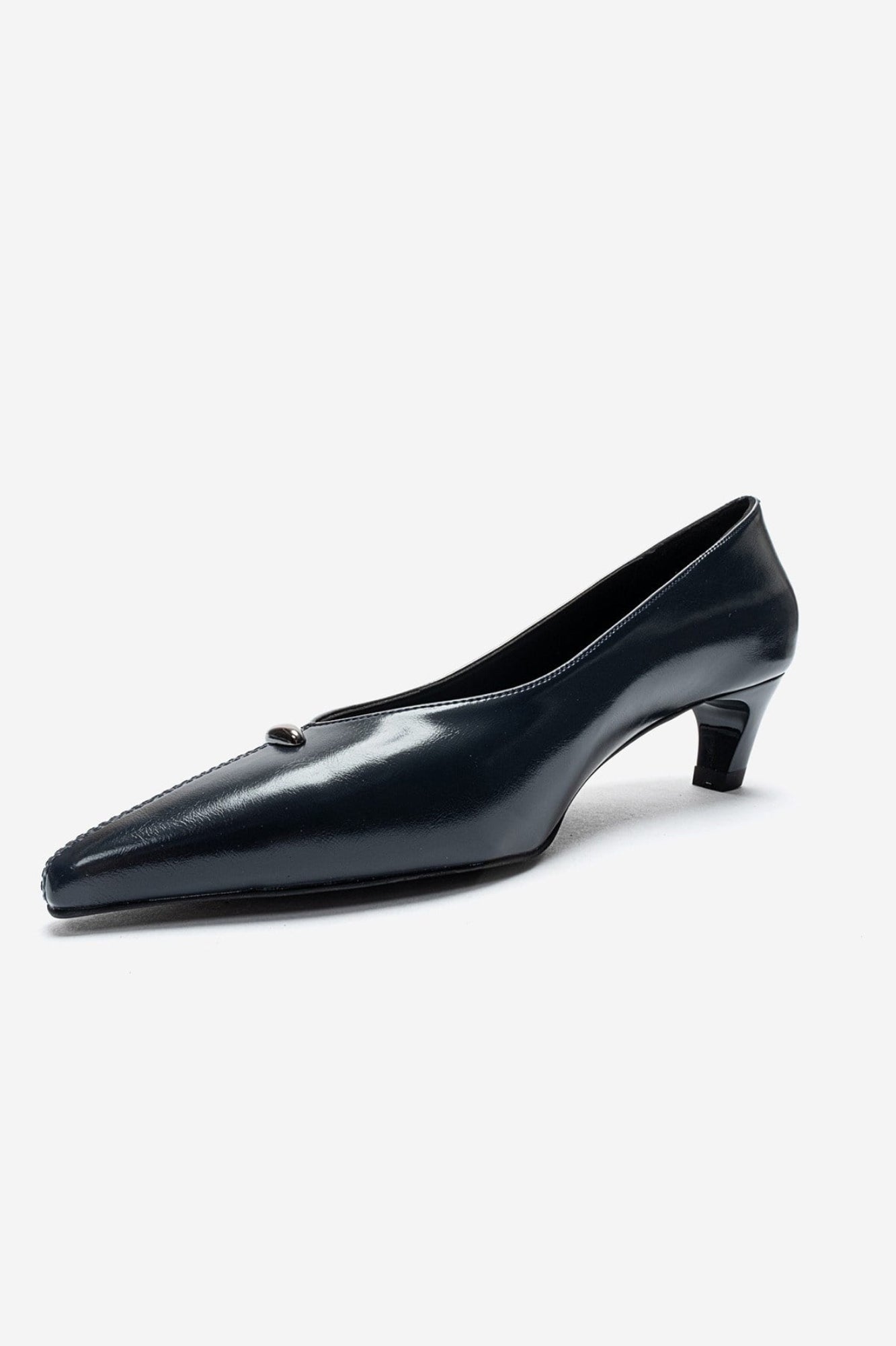 VERSAY - Navy Pointed Toe Kitten Heel Shoe (Women)