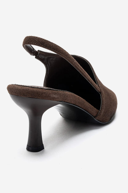 YAREL - Brown Pointed Toe Stiletto Pump (Women)