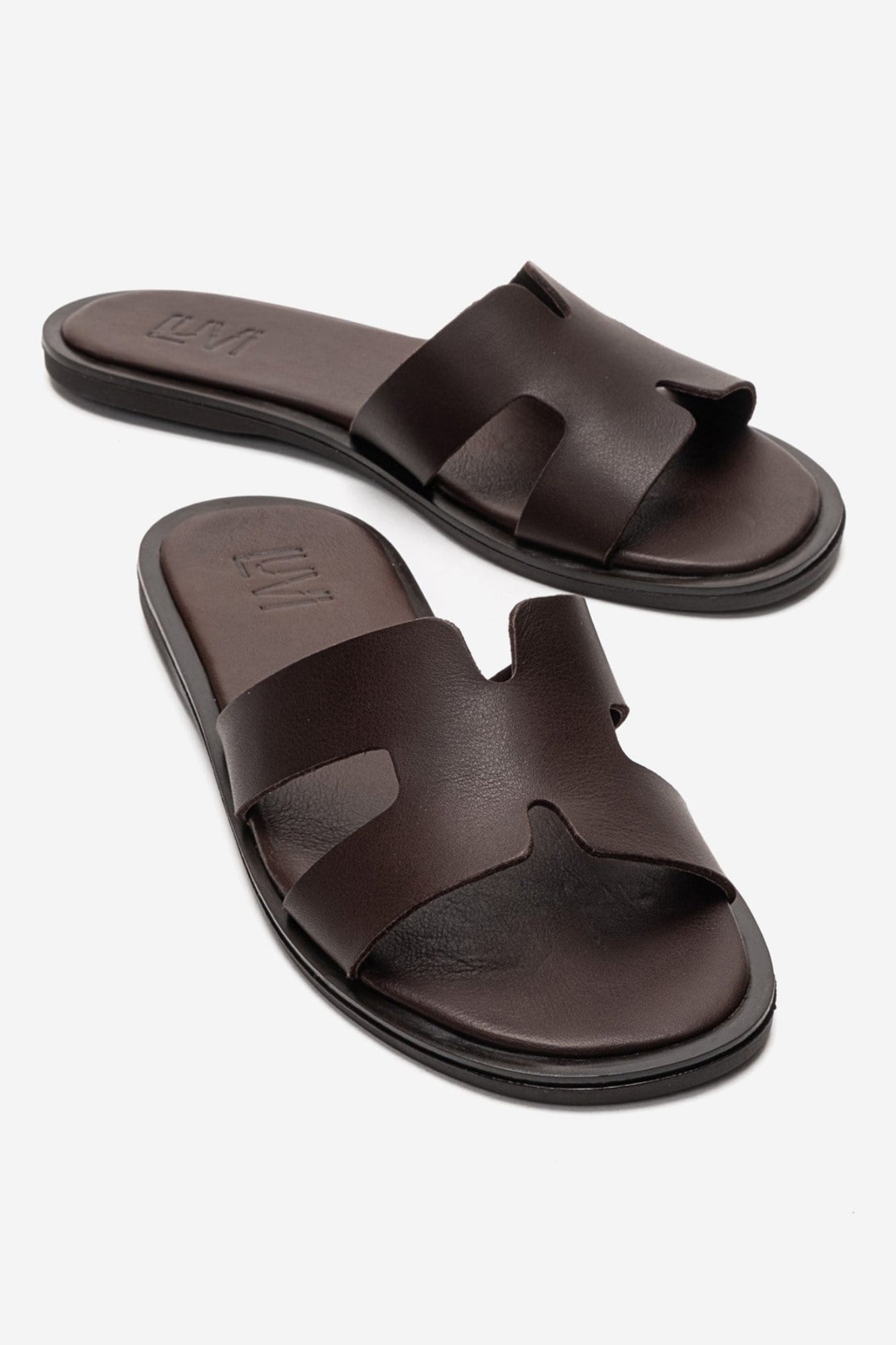 Biora - Brown Genuine Leather Slide (Women)
