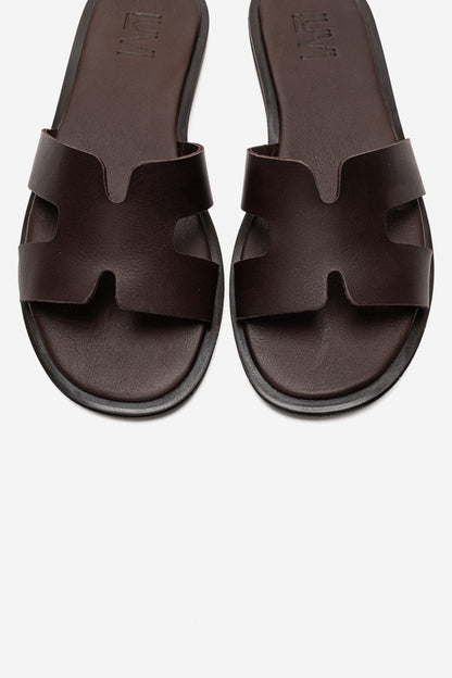 Biora - Brown Genuine Leather Slide (Women)