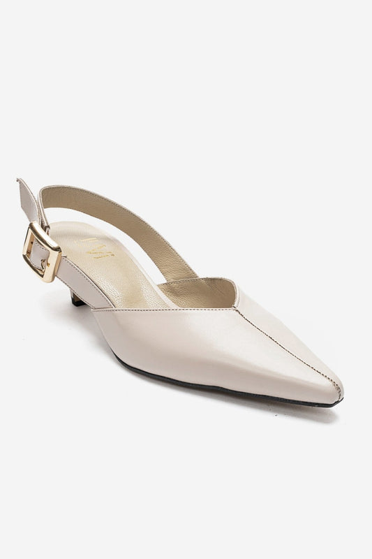 DIORIS - Cream Genuine Leather Kitten Heel Pump (Women)