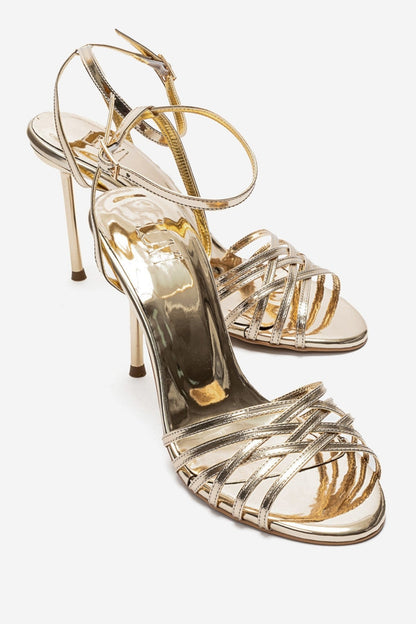 LORION - Gold Thin-Strap Stiletto Pump (Women)