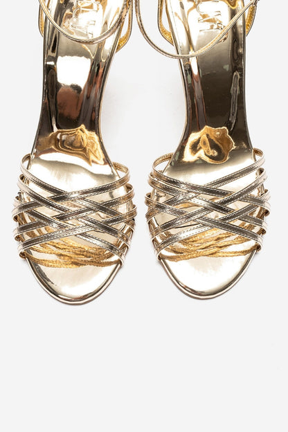 LORION - Gold Thin-Strap Stiletto Pump (Women)